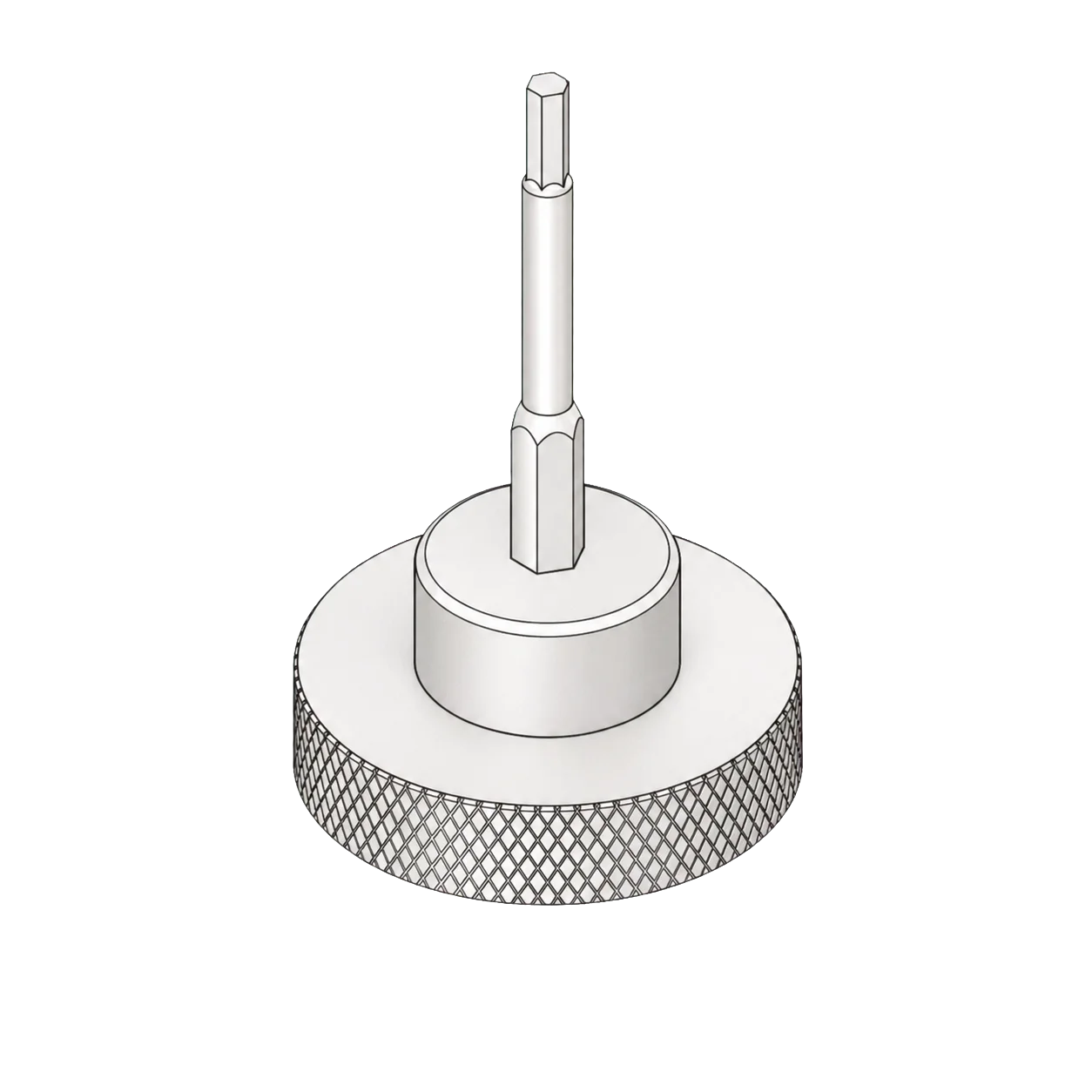 Hex adjustment handwheel technical illustration