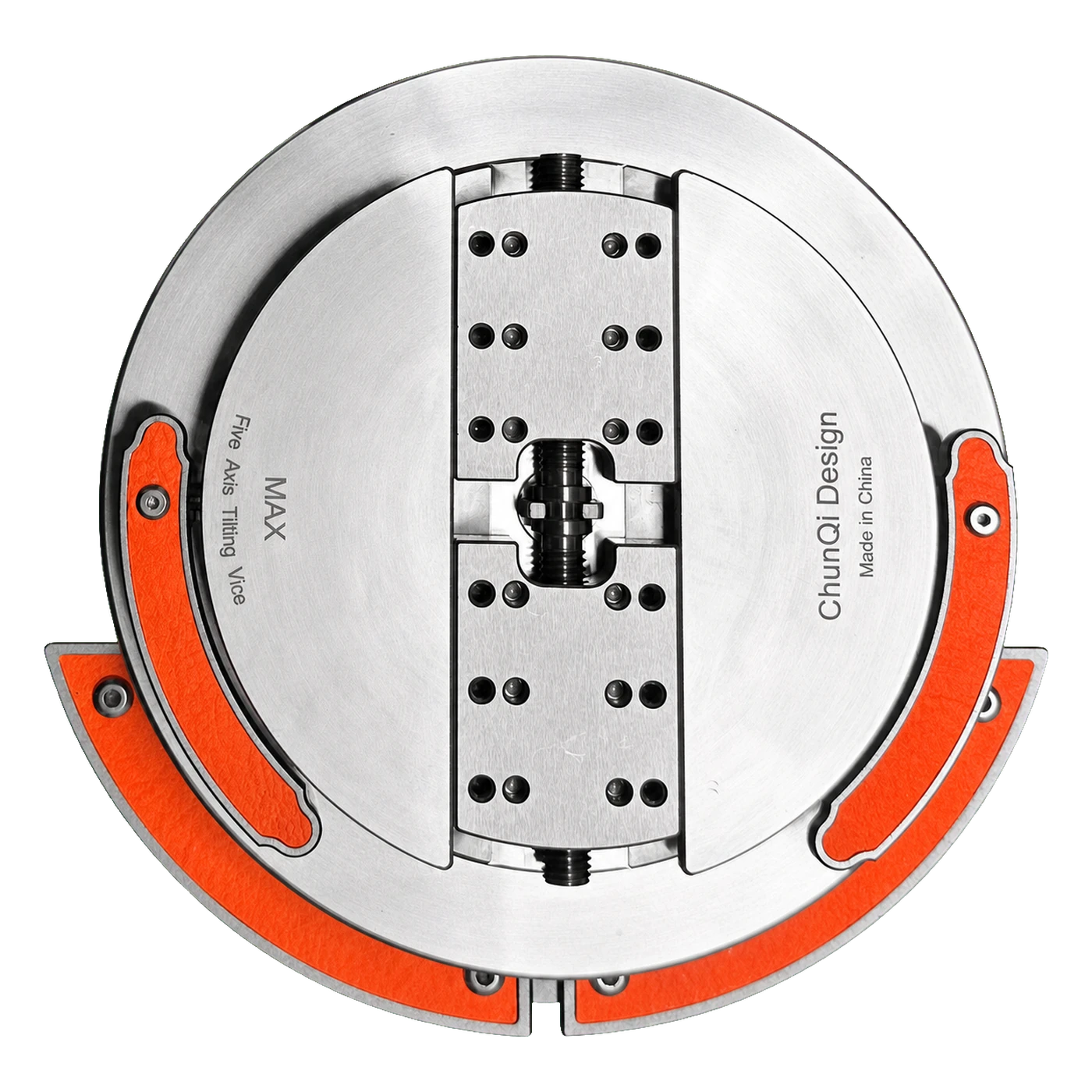 Front view of the three-stage mounting holes