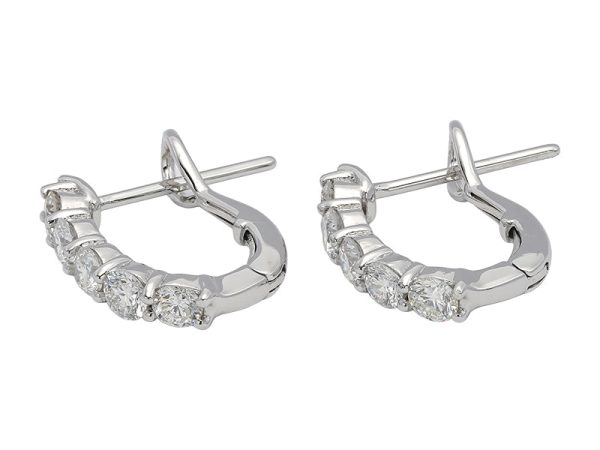 18K white gold diamond earrings, front view 18K white gold diamond earrings, front view