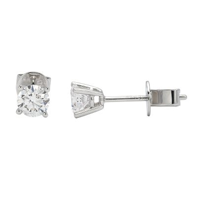 18K white gold diamond earrings, lifestyle view