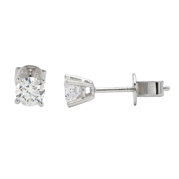18K white gold diamond earrings, lifestyle view