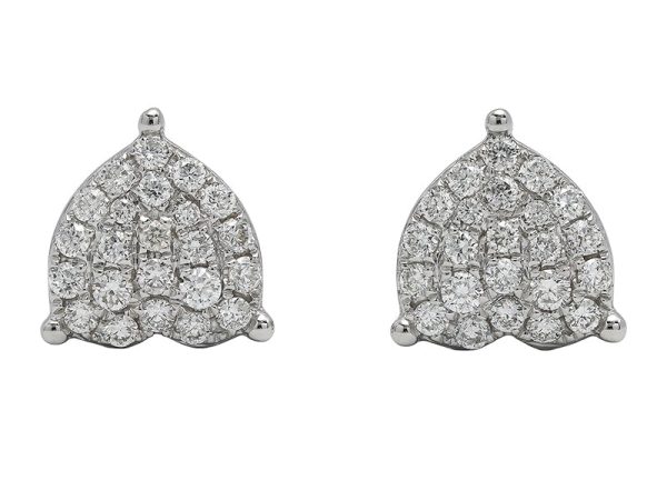 18K white gold diamond earrings, front view 18K white gold diamond earrings, front view