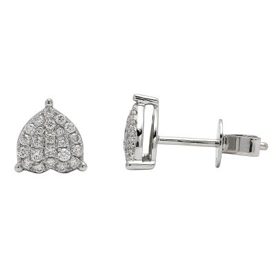 18K white gold diamond earrings, lifestyle view