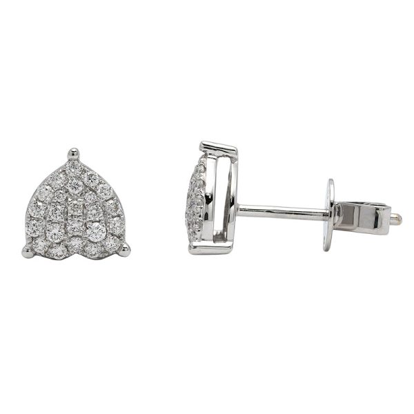 18K white gold diamond earrings, lifestyle view