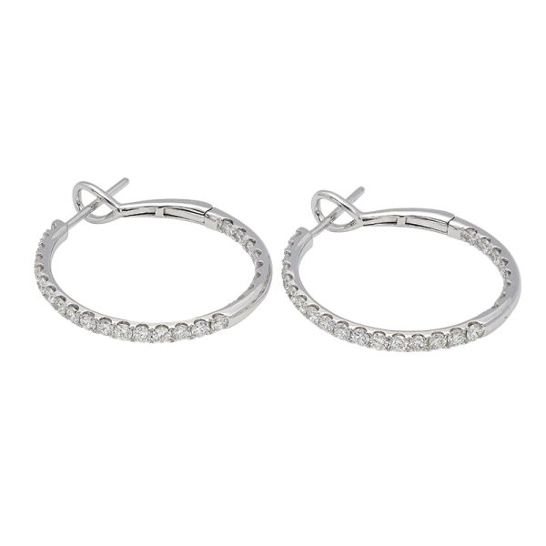 18K white gold diamond earrings, front view 18K white gold diamond earrings, front view