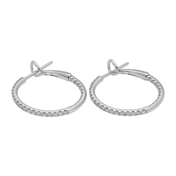 18K white gold diamond earrings, front view 18K white gold diamond earrings, front view