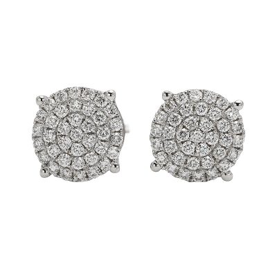 18K white gold diamond earrings, front view 18K white gold diamond earrings, front view