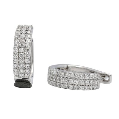 18K white gold diamond earrings, lifestyle view