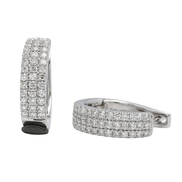 18K white gold diamond earrings, lifestyle view