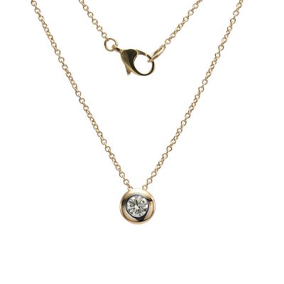 18K yellow gold diamond pendant, front view 18K yellow gold diamond pendant, front view