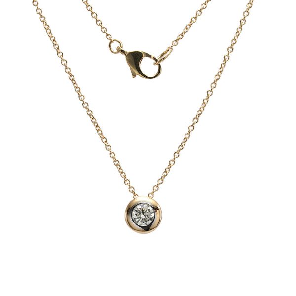 18K yellow gold diamond pendant, front view 18K yellow gold diamond pendant, front view